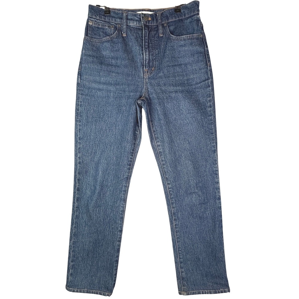 Madewell High-Rise Straight Leg Indigo Denim Jeans NA919 Blue Women Size 24